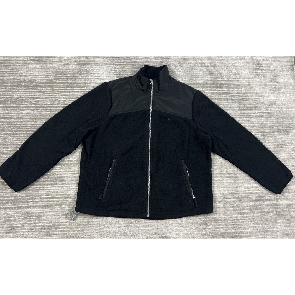 Athletic Works‎ Jacket Womens 1X Black Fleece Full Zip Polyester Pockets